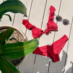Eberjey Grayson Red Bikini Top & Coco Bottoms